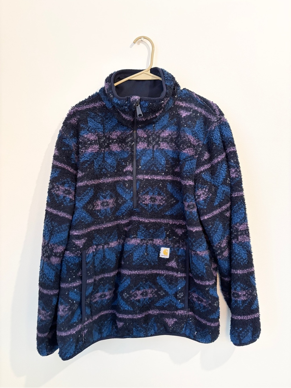 Carhartt Women’s Blue & Purple Patterned Sherpa Zip Pullover